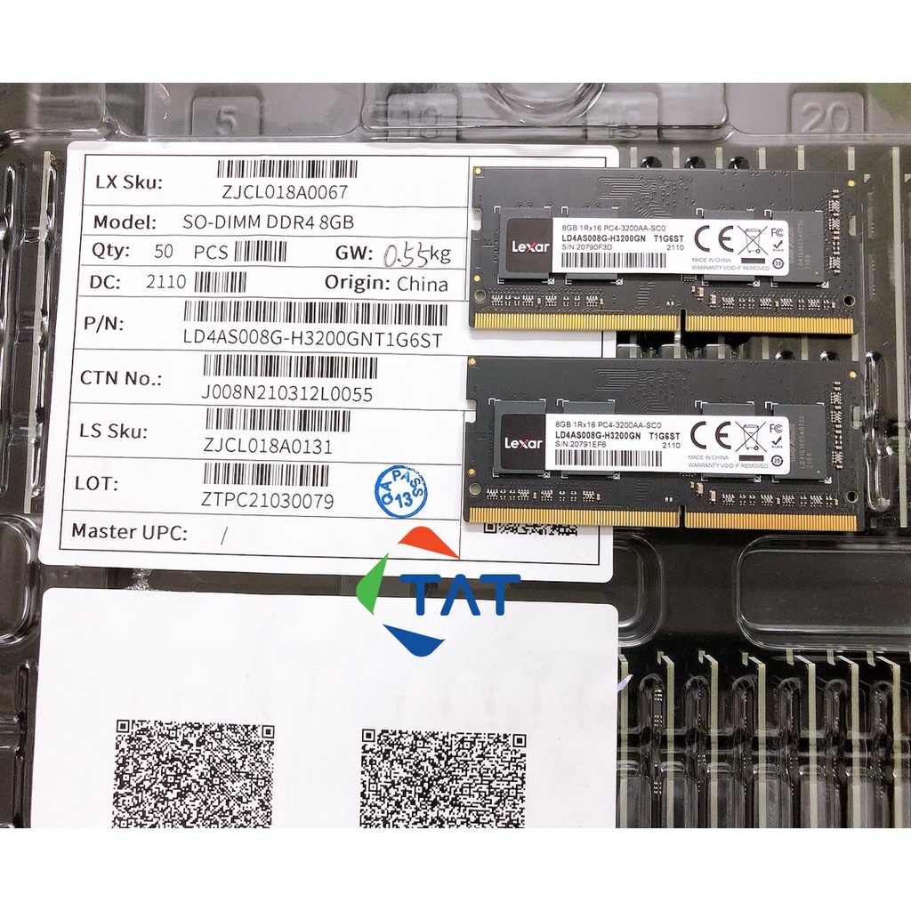 Ram Laptop Lexar 8GB DDR4 3200MHz Chính Hãng - Ram 1 mặt chíp