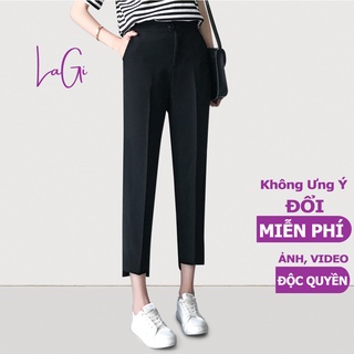 Quần baggy nữ tây lưng cao công sở vải gấu lệch Lagi QN39
