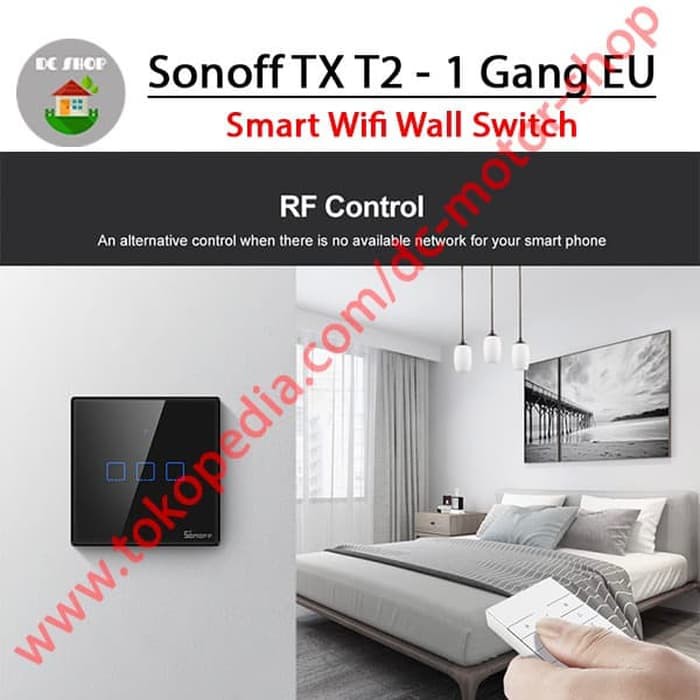 Công Tắc Cảm Ứng Thông Minh Sonoff Touch Tx T2 Eu-1gang Wifi & Rf 433mhz