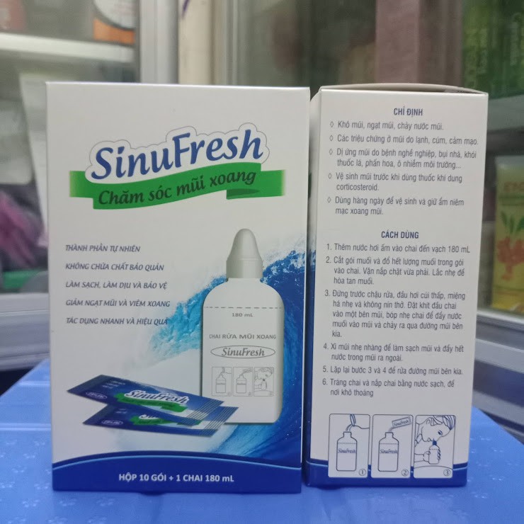 Bình rửa mũi SinuFresh tặng kèm 10 gói muối