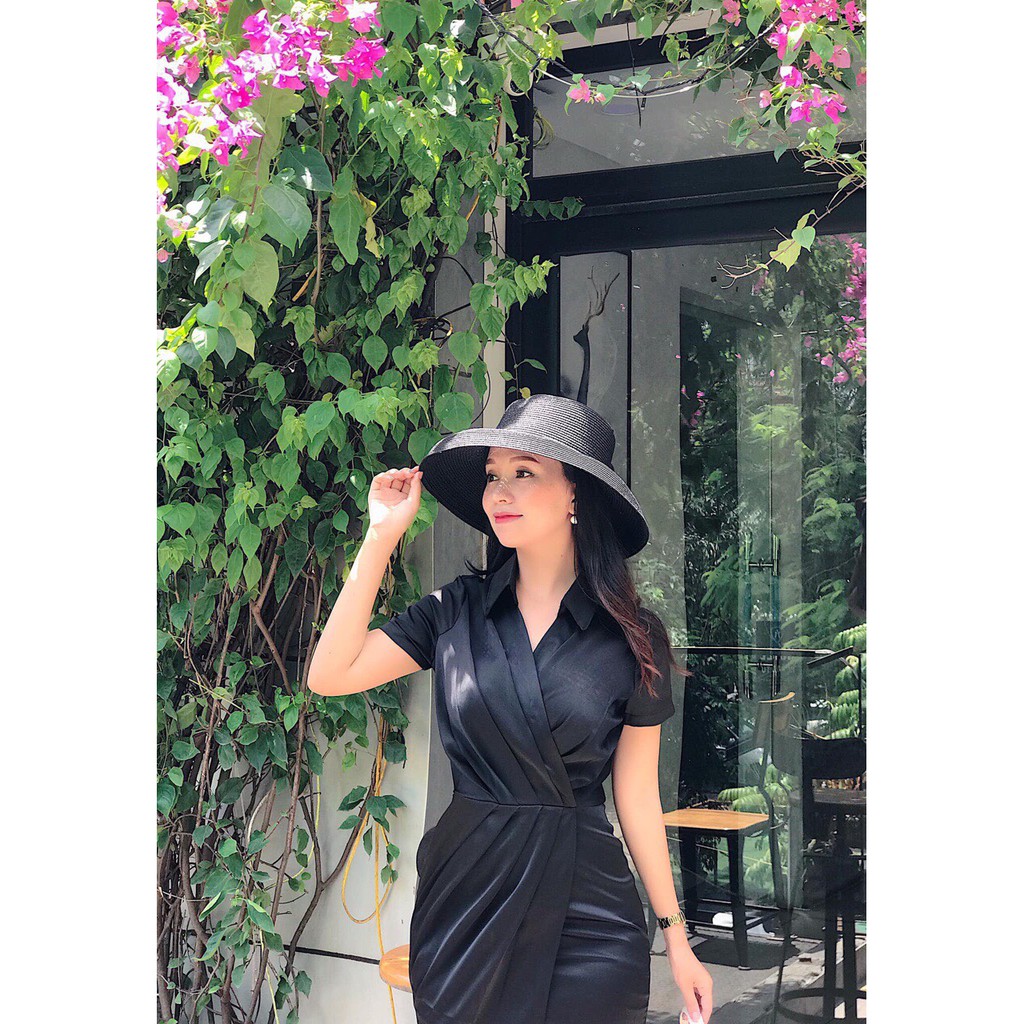 Đầm Sơ Mi Nhún Eo Chất Kate Lụa Free Size 2 Màu Trắng Đen ☘️ | BigBuy360 - bigbuy360.vn