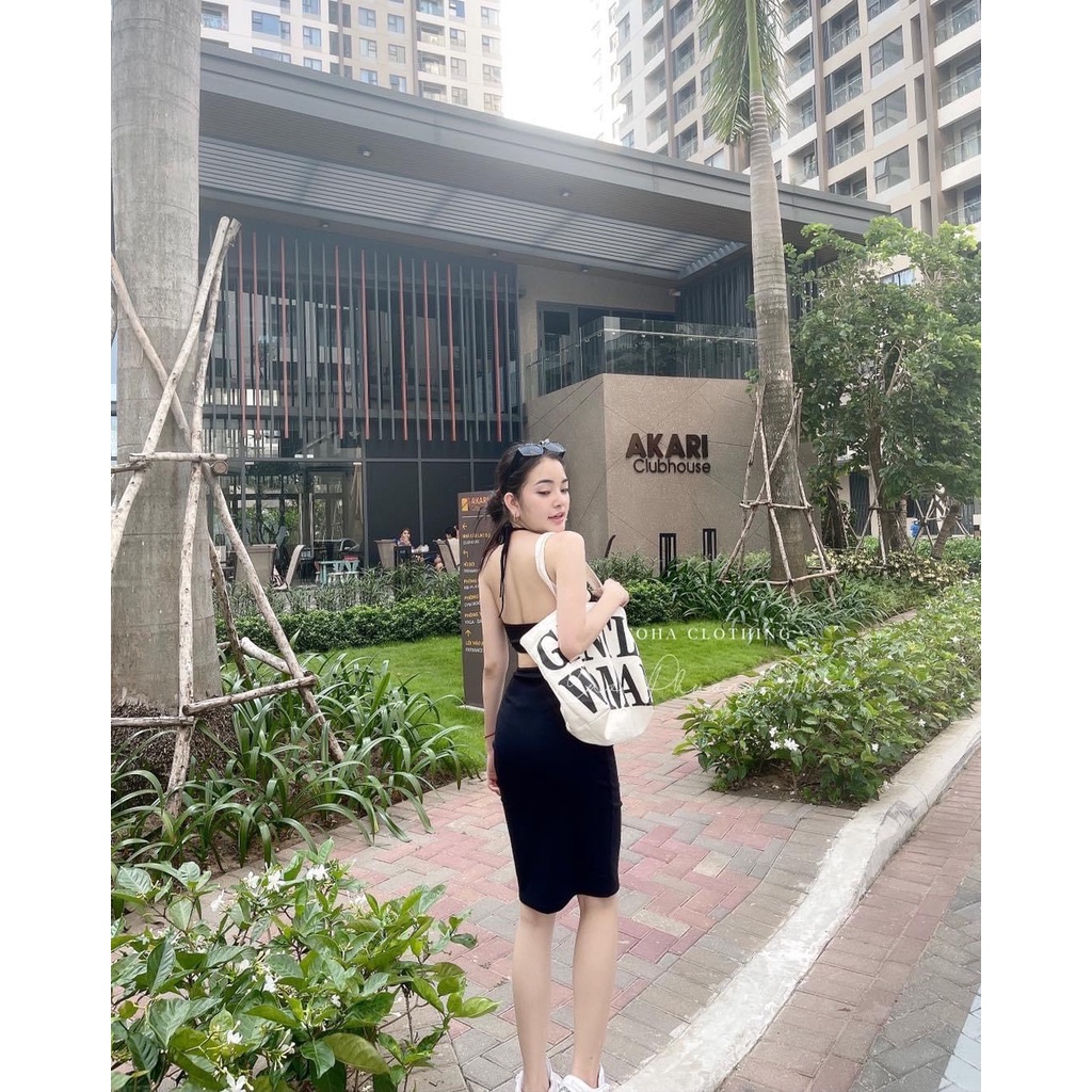 [MẪU MỚI] Đầm Body Cúp Ngực Hở Eo Dây Cổ Thun Borip Thích Hợp Mặc Đi Tiệc Đi Làm Đi Chơi Phù Hợp Với Mọi Phong Cách