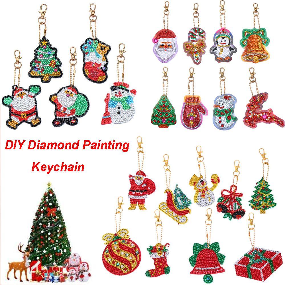 WATTLE Set 5 / 8 / 9 Móc Khóa Hình Ông Già Noel Đính Đá Dễ Thương