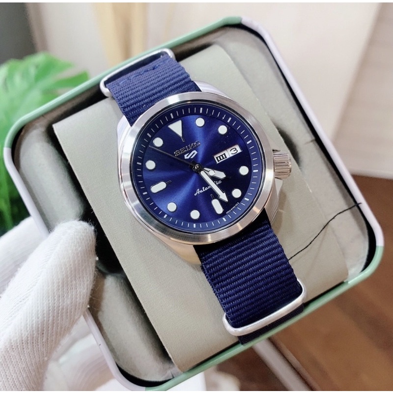HCM Đồng hồ nam Seik0 5 Quân Đội kính Sapphire máy Automatic Nhật