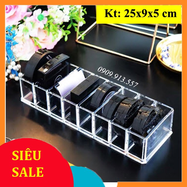 Khay Đựng Son Giá Rẻ, Mỹ Phẩm, Phấn 9, 12, 16, 18, 24, 36, 44 Ô Mica Dày Trong Suốt Cao Cấp Có Nắp Chống Bụi