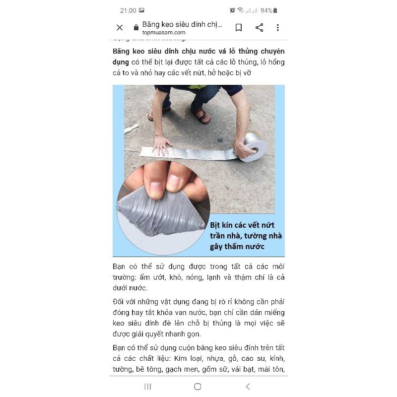 Băng Kéo Chống Thấm Chống Dột Siêu Dính Dài 5m