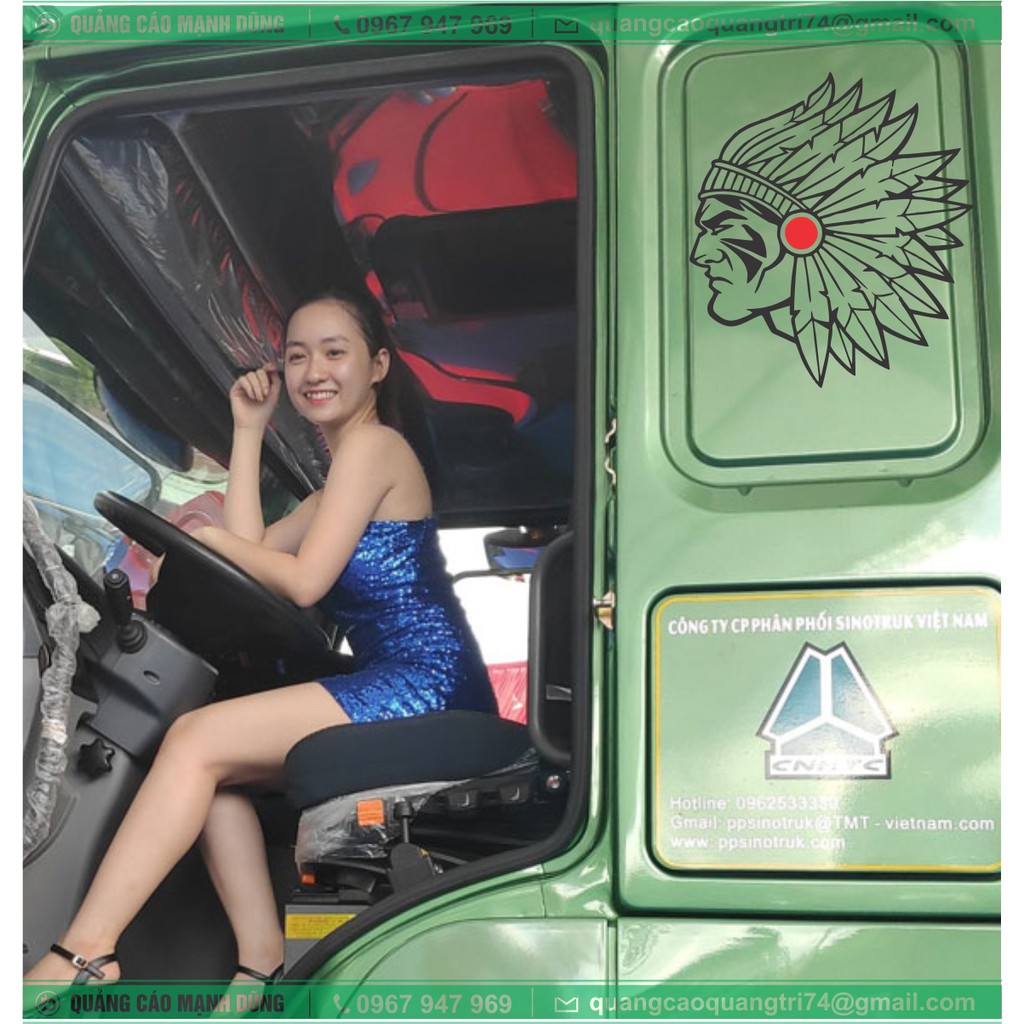 Tem dán xe tải  KT 30X30cm 2 lớp decal