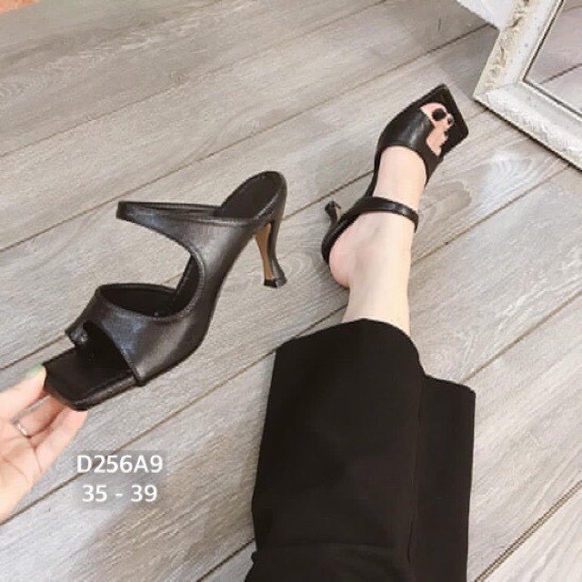 Guốc cao gót da PU siêu rẻ cao 7cm -w9