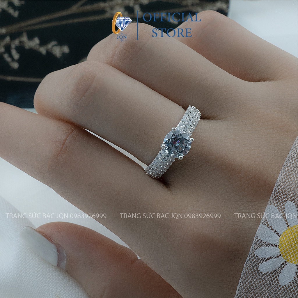 Nhẫn Nữ Bạc JQN Nhẫn Đính Đá N13