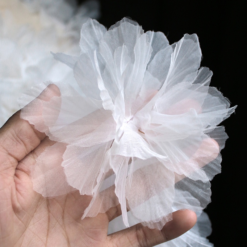 Set 10 Miếng Vải Ren Thêu Hoa 3d Dùng Để Trang Trí Quần Áo