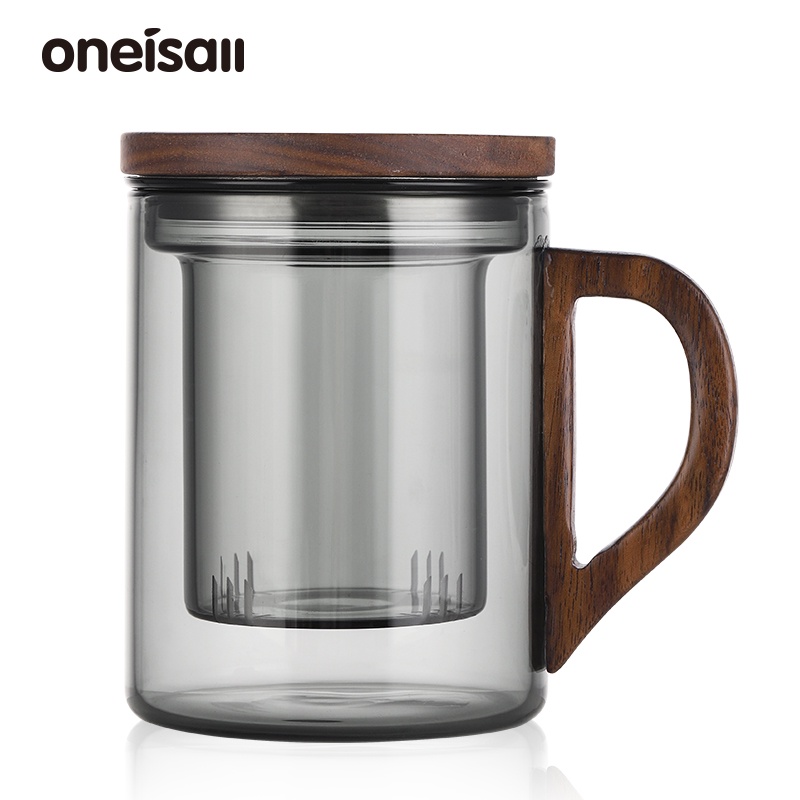 Ấm trà ONEISALL bằng thủy tinh dung tích 400ml/ 500ml thiết kế tiện dụng