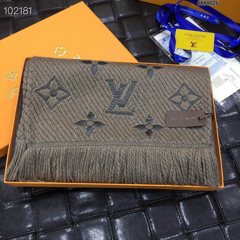 Khăn Choàng Len Lv Hai Màu Nâu