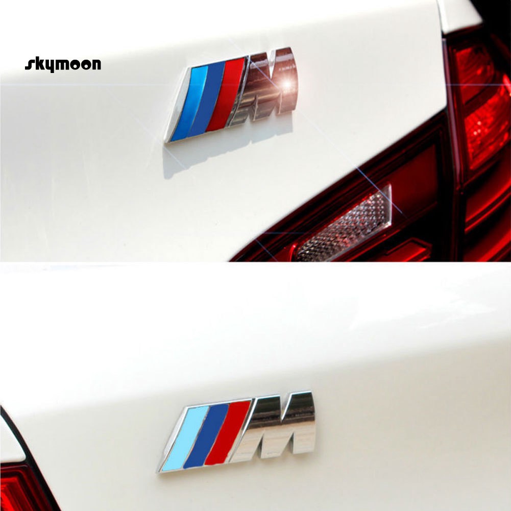 Logo 3D chữ M trang trí xe hơi chất liệu kim loại cho BMW