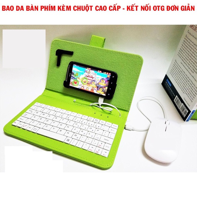 Bộ sản phẩm bao da kèm bàn phím dời +chuột cho điện thoại, máy tính bảng | BigBuy360 - bigbuy360.vn