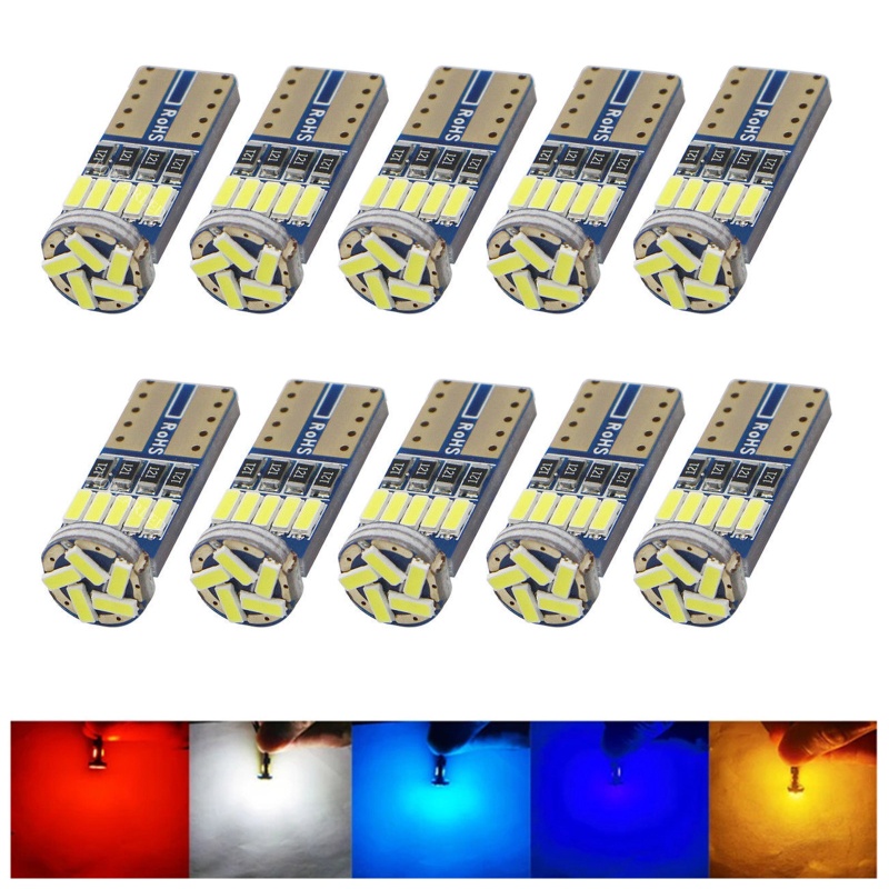 Set 10 Bóng Đèn LED T10 12V 4014 15SMD Dành Cho Ô Tô