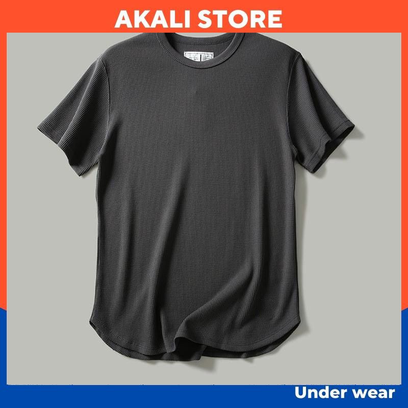 Áo thun nam cổ tròn, áo phông nam ngắn tay chất vải xốp hàn co dãn 4 chiều thoáng mát | AKALI