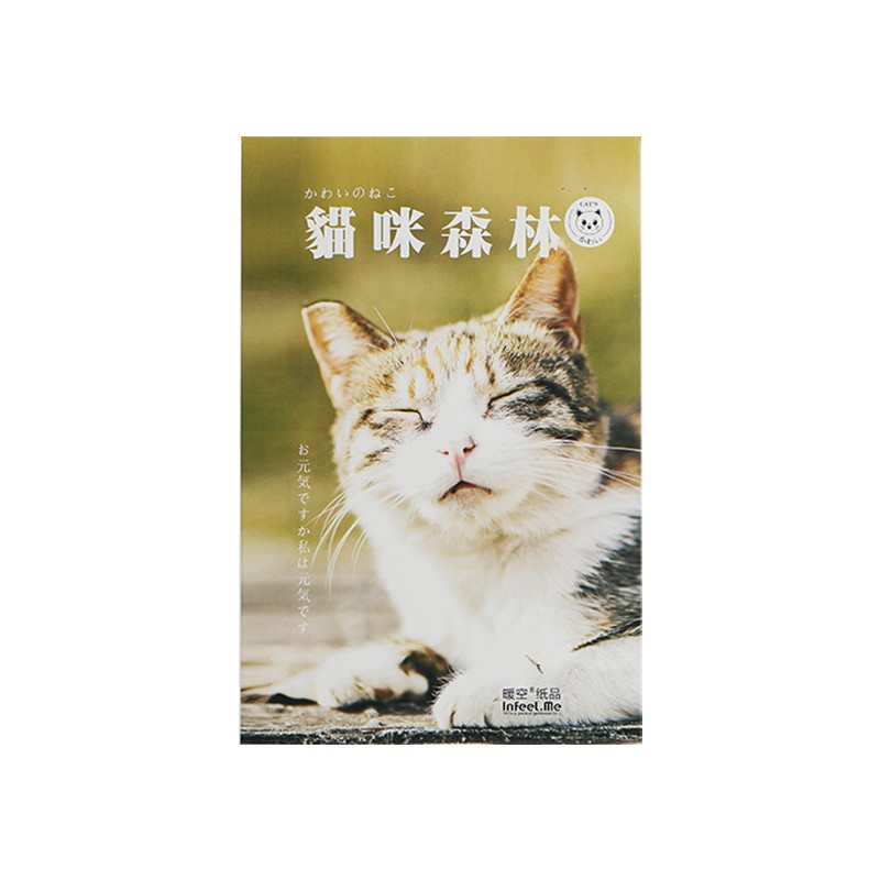 Hộp 30 Thẻ Đánh Dấu Trang Sách In Hình Mèo Rừng Cây Dễ Thương