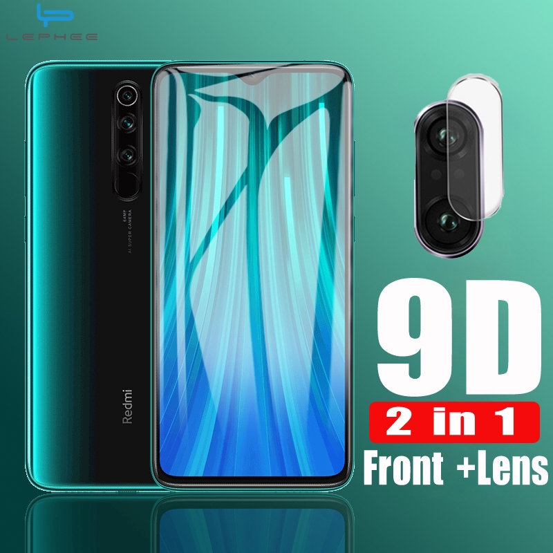 Kính cường lực bảo vệ màn hình 9D + kính bảo vệ ống kính camera cho Xiaomi Redmi note 8/Pro
