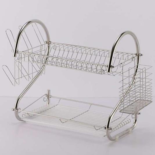 Giá kệ để chén bát inox 2 tầng cao cấp có khay hứng nước thông minh ( tuyển khách sỉ)