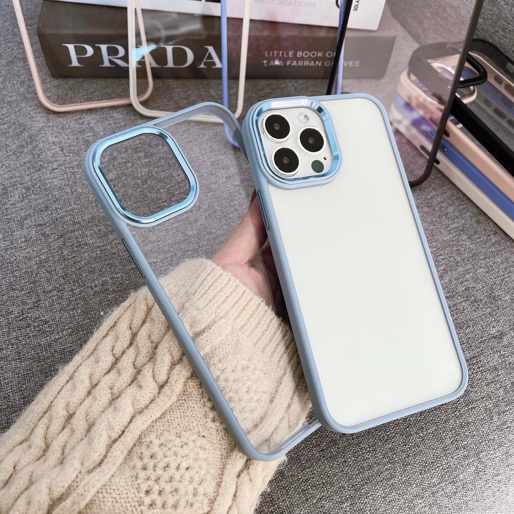 Ốp lưng Iphone 12 Pro Max /13/13 Pro Max viền màu lưng nhám trong chống sốc FILADA