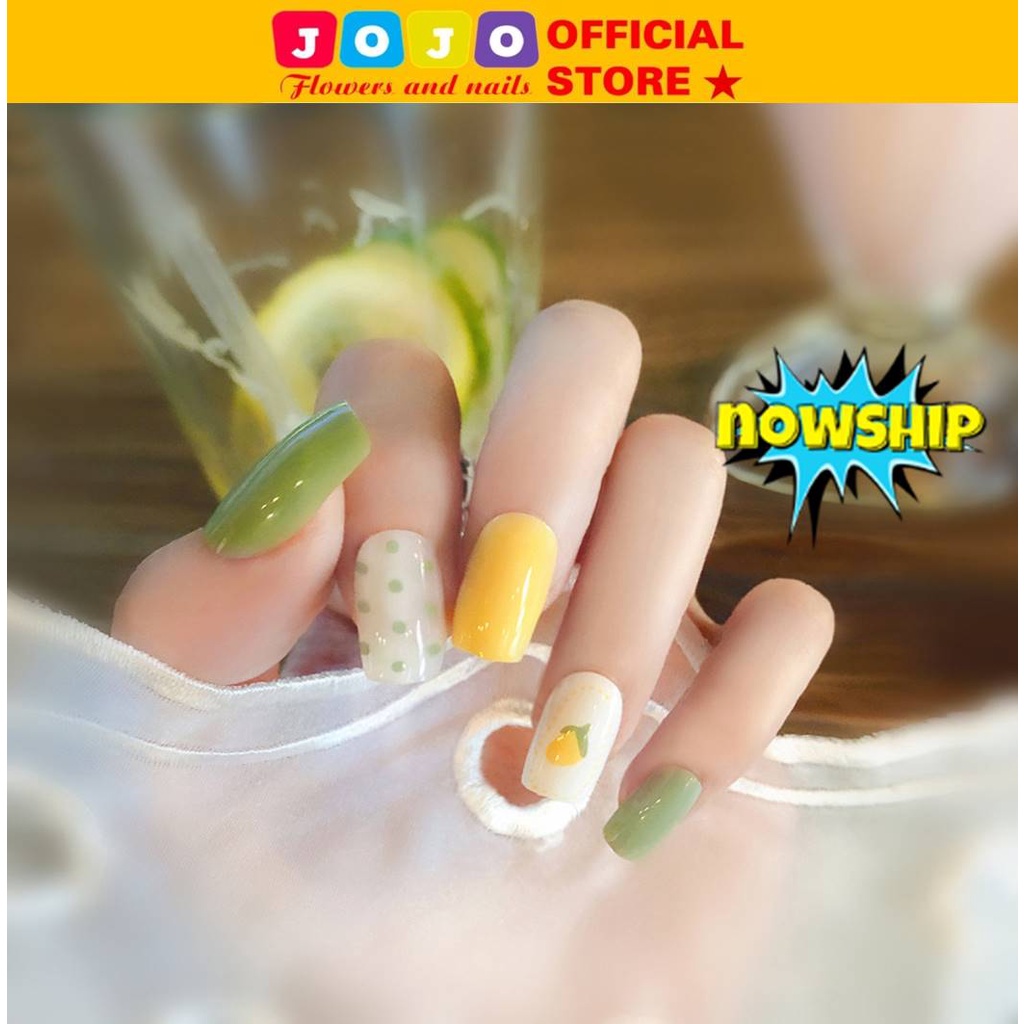 Set 24 móng tay giả kute sang chảnh Jojo Y59 móng giả nailbox rẻ đẹp thời trang tự làm tại nhà