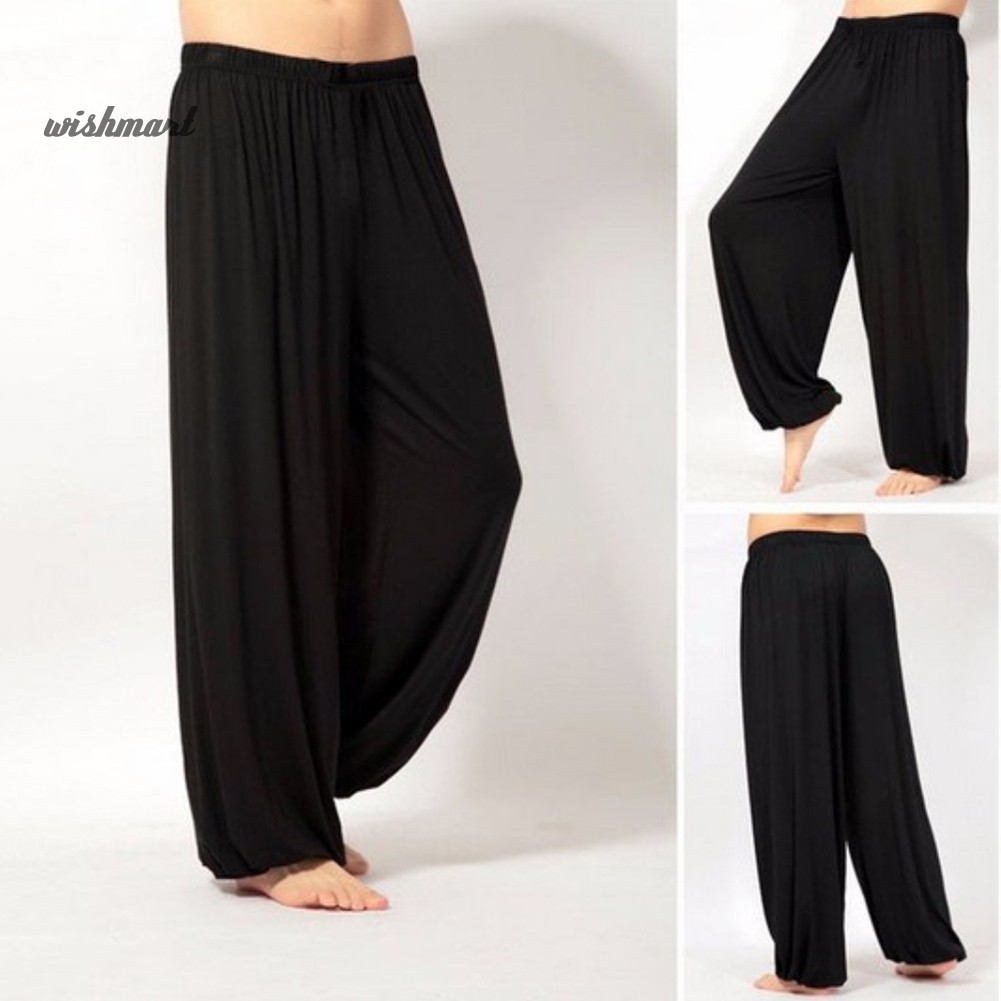 Quần Dài Ống Rộng Màu Trơn Tập Yoga Cho Nam