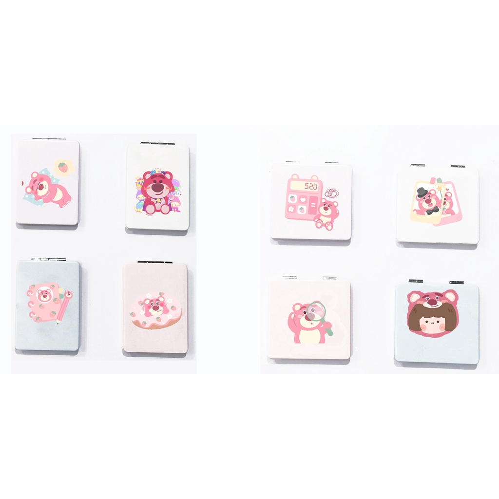 Gương 2 mặt gấu dâu tây lotso thỏ stella cáo lina GPI44 công chúa pu hoạt hình cute dễ thương thần tượng DF friends