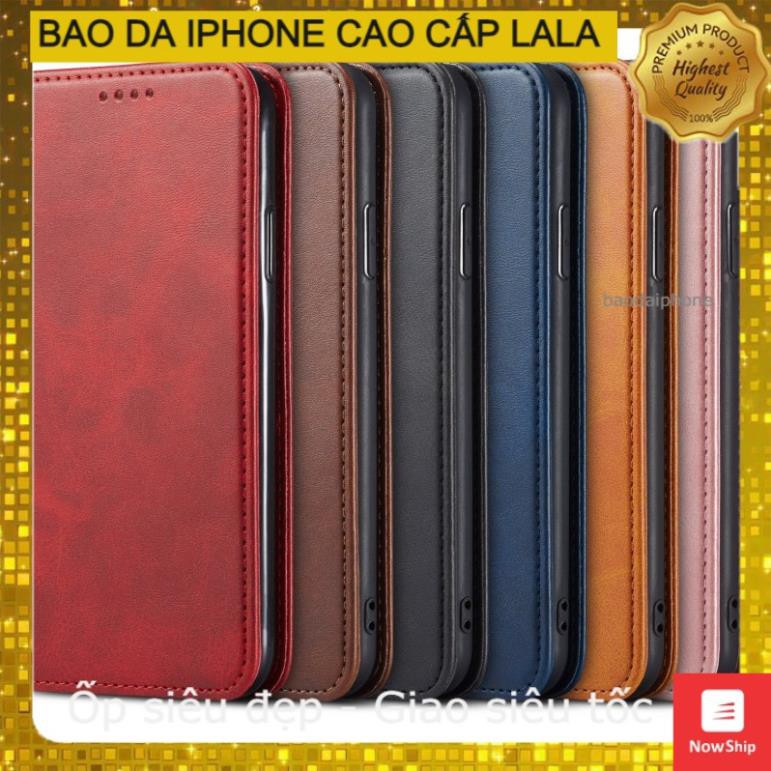 Bao da trơn iphone 12/12 Pro/12 Promax nắp gập dạng ví sạng trọng