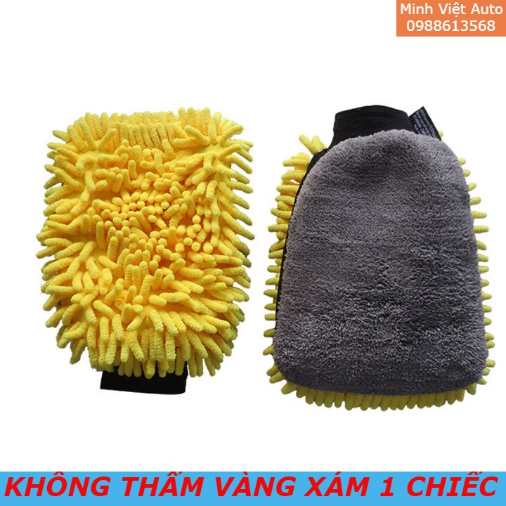 Gang tay rửa xe ô tô - Xe máy - Bao tay rửa xe dày 2 mặt chống thấm cao cấp