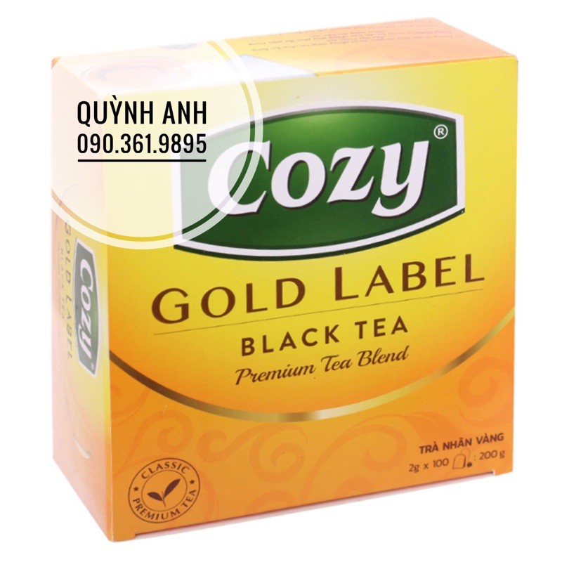 Trà nhãn vàng Cozy Gold Label 100 tép