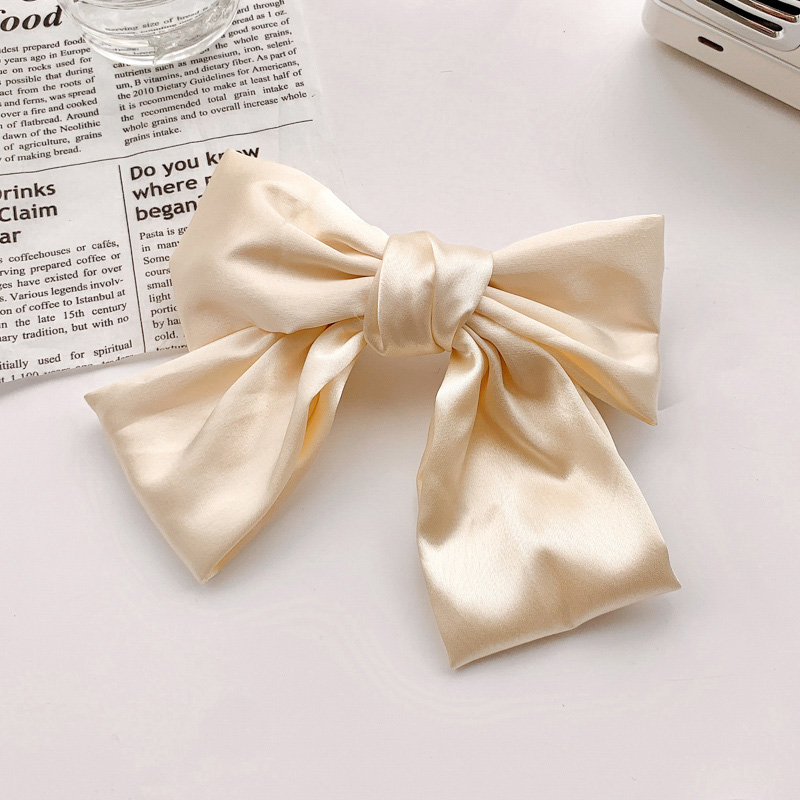 Kẹp Tóc Hình Nơ Lớn Màu Trơn Kiểu Nhật Bản Xinh Xắn Cho Nữ