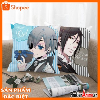 Shop anime hcm - áo gối, bao gối, gối sofa, gối tựa lưng 40x40 in hình anime hắc quản gia