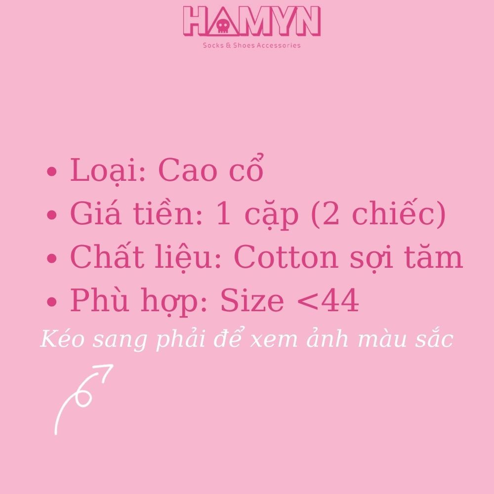 Tất Nam Cao Cổ Đường Phố Cotton Thấm Hút Mồ Hôi Tốt Phong Cách Hàn Quốc - HAMYN