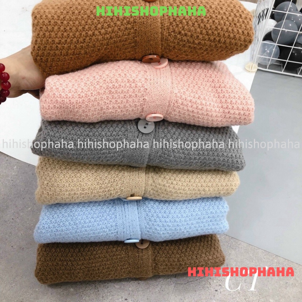 Áo Khoác len Cardigan gạo Dài Tay Dễ Thương Học Sinh/ Áo Len Dài Tay hihishophaha