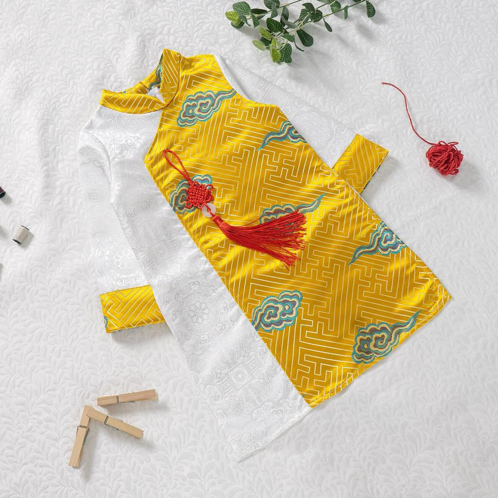 [HÀNG CAO CẤP] Áo dài Tết Yên Thành gấm bé trai - 2 màu đỏ, vàng