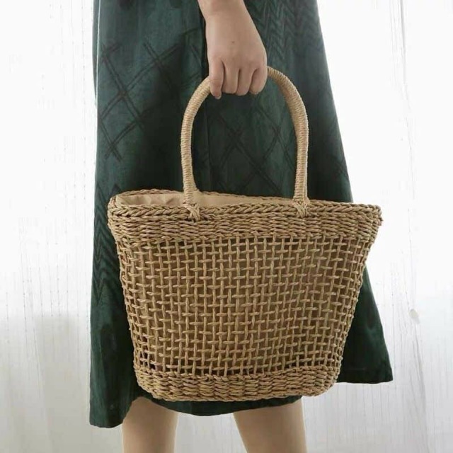 Túi cói xách tay kiểu dáng vintage