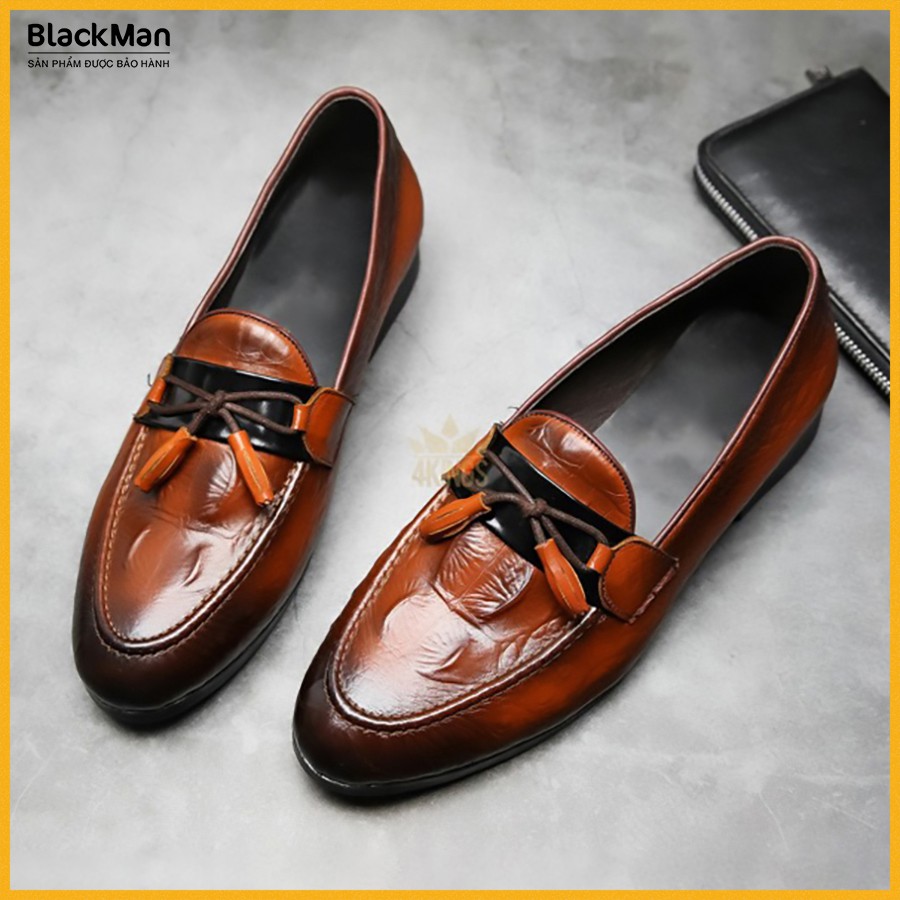 {SĂN SALE 💥 } Giày Lười Nam Da Bò Dập Vân  - ✅Băng Chuông Cao Cấp -✅ Đế Cao Su Đúc - ✅Bảo Hành Da 12 Tháng - Mã GL11 | BigBuy360 - bigbuy360.vn