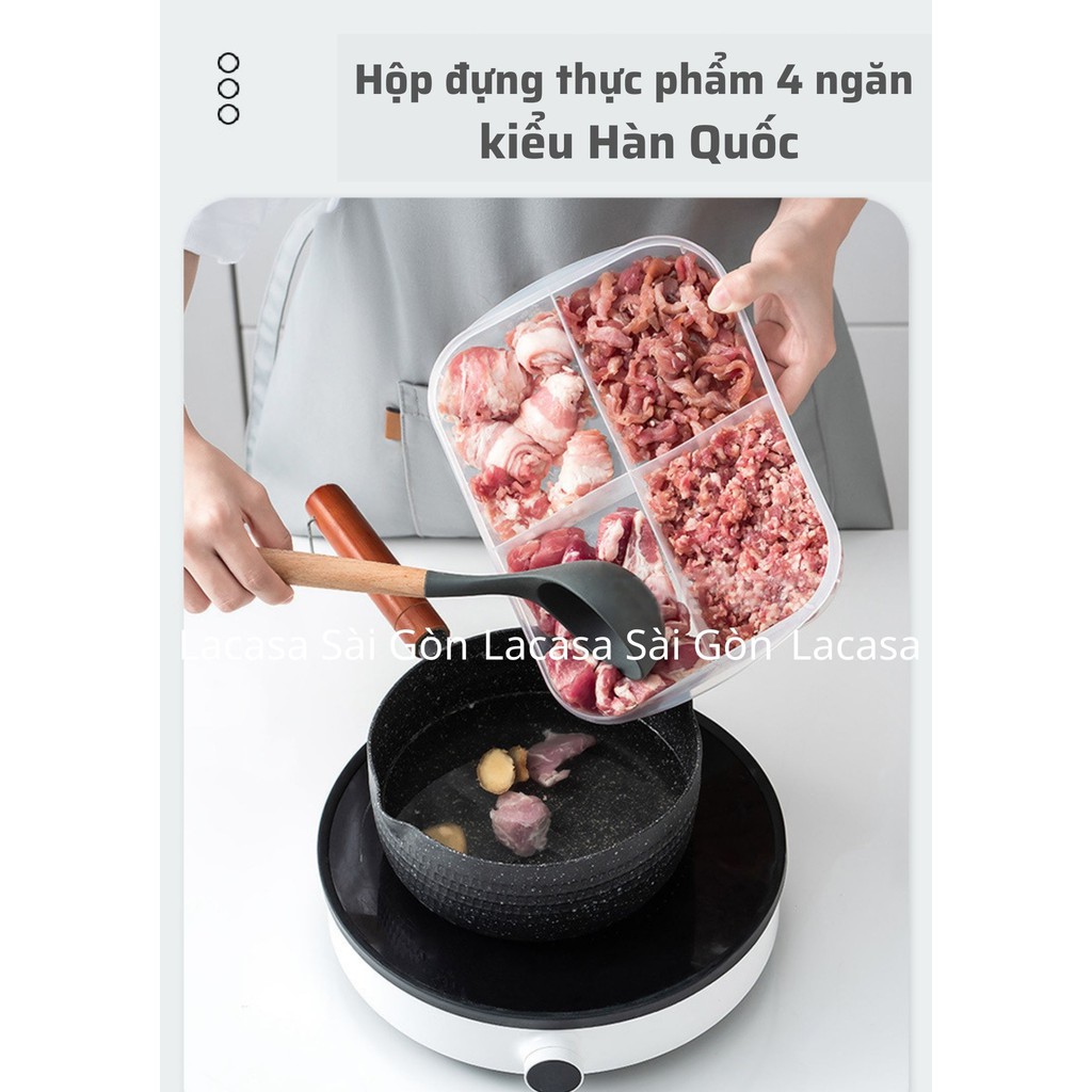 Hộp đựng thực phẩm 4 ngăn đa năng - 4 Compartment Food Containers - Plastic storage - Meal Prep Container
