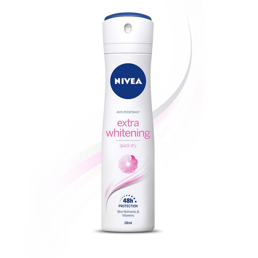 Xịt khử mùi Trắng Mịn Mờ Vết Thâm Nivea Extra Whitening 150 ml