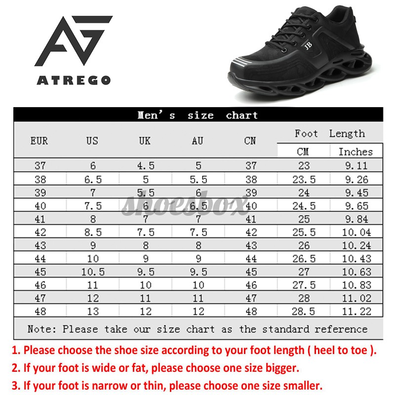 AtreGo Mens Mesh Work Safety Shoes Steel Toe Cap Running Hiking Light Anti-smash