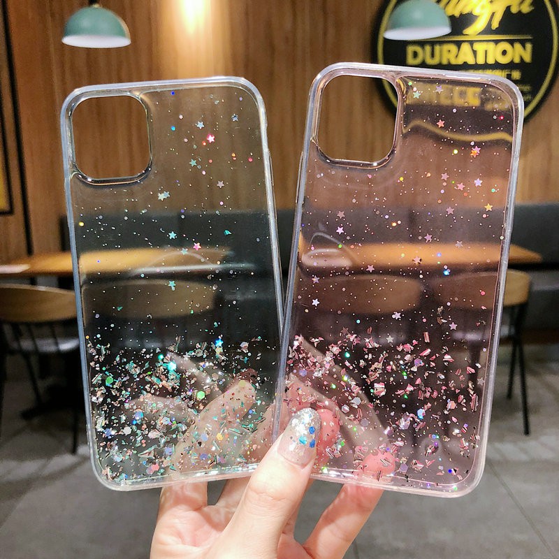 Ốp lưng OPPO A53 A93 A15 A15S A52 A92 A31 A12 A9 A7 A5 A5S A3S A1K Reno4 Reno5 Realme 5 5i C3 C2 C1 Pro 2020 Starry Sky Sequin Glitter Soft case Cover | BigBuy360 - bigbuy360.vn