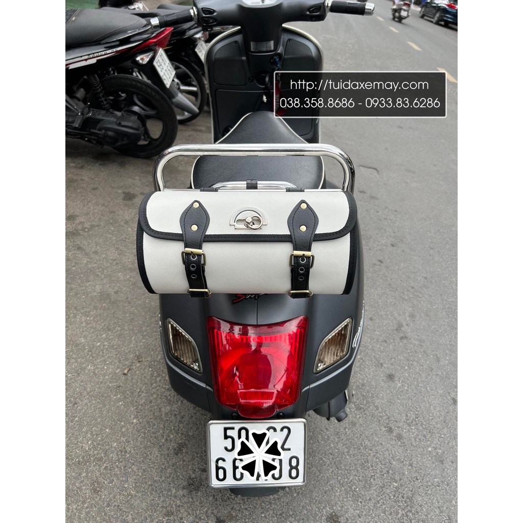 Túi Tròn Trống Treo Baga xe Máy Vespa