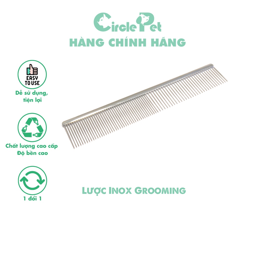 Lược Inox Grooming Chải Lông Thẳng Cho Chó Mèo - Circle Pet
