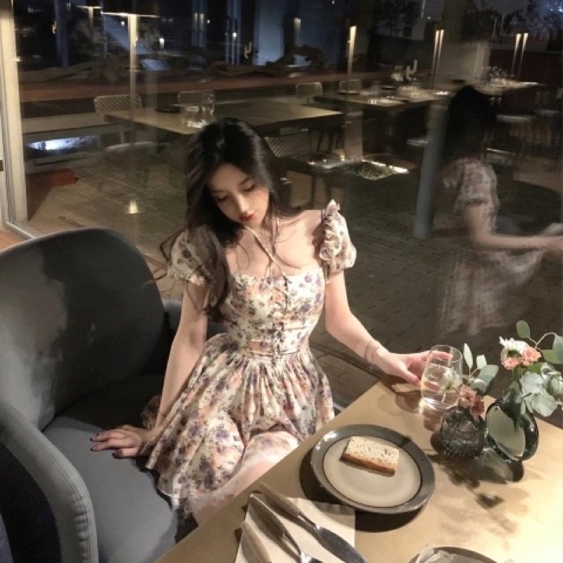 đầm hoa nữ dáng xoè hàng thiết kế | BigBuy360 - bigbuy360.vn