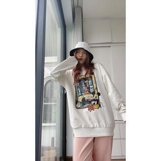  Áo Nỉ BOO Nam Nữ Unisex Dáng Oversize In Hình Mickey Cao Cấp