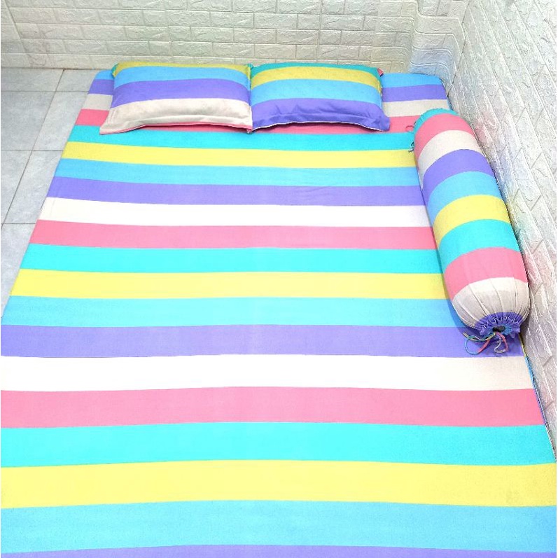 BỘ DRAP THUN HÀN QUỐC PASTEL 4 MÓN [ 1 GA TRẢI GIƯỜNG, 2 VỎ GỐI NẰM, 1 VỎ GỐI ÔM ] | BigBuy360 - bigbuy360.vn