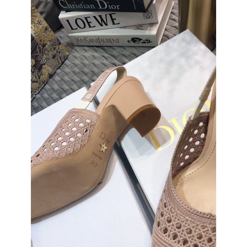 Sandal Dior Hồng Nude/Đen