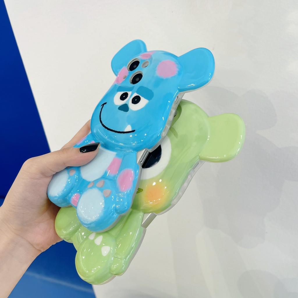 Ốp Điện Thoại Màu Xanh Lá Họa Tiết Hoạt Hình 3d Cho iPhone X XS XR XS max 11 11 pro max 1212 pro max