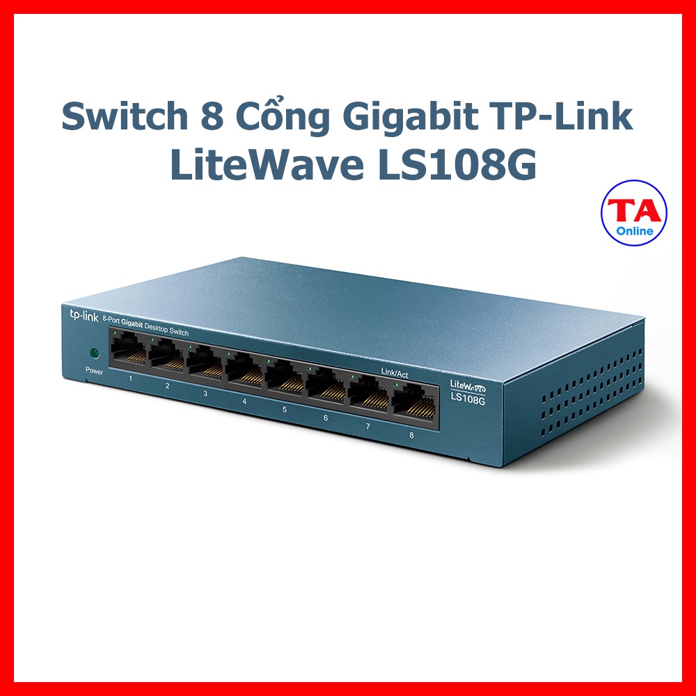 LS108G Switch TP-LINK 8 Cổng Gigabit Vỏ Kim Loại Thiết kế Để bàn hoặc Gắn tường