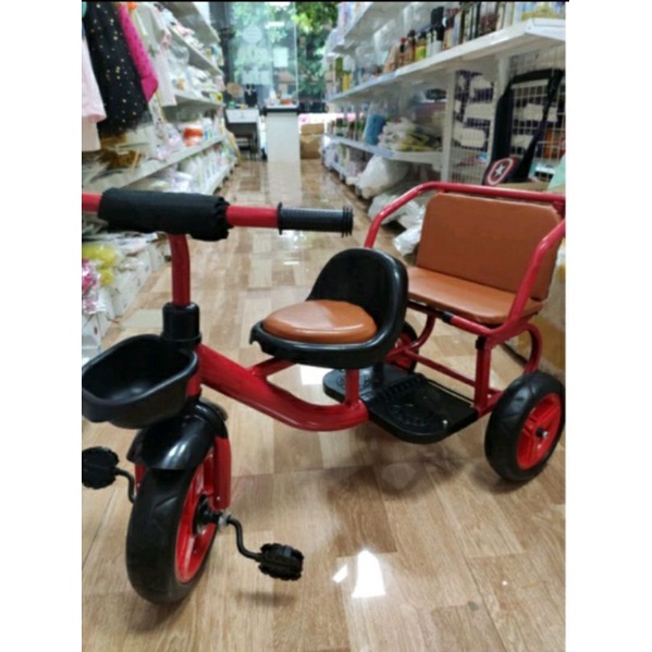 XE ĐẠP XÍCH LÔ 3 BÁNH CHO BÉ BỌC YÊN DA CHO BÉ 3 ĐẾN 6 TUỔI